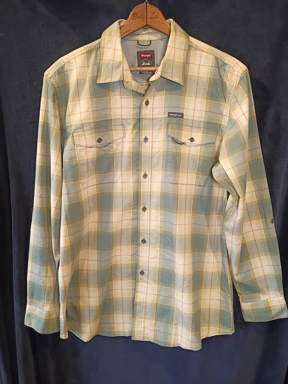 Wrangler Outdoor Shirt Plaid Regular Fit Roll-Tab Utility Techwear